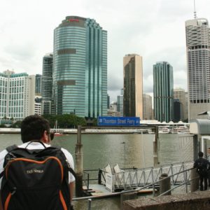 Reise Hunter Australien Brisbane Boot Wasserfront DJ