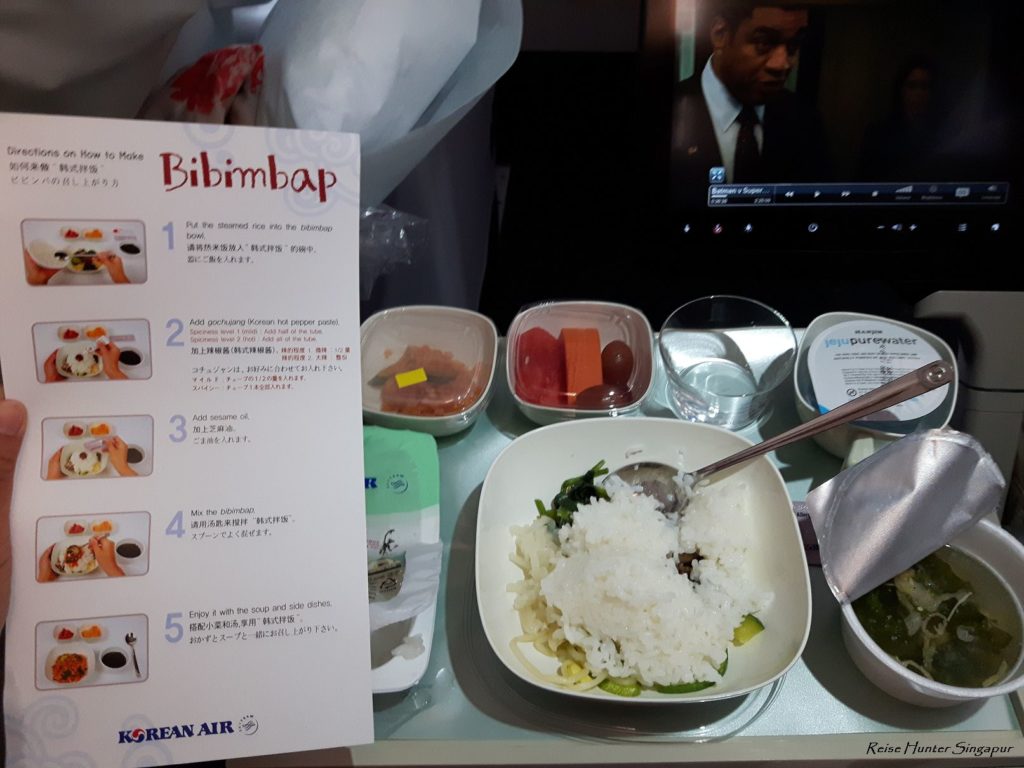 Reise Hunter Singapur Food Flugzeugessen Bibimbap